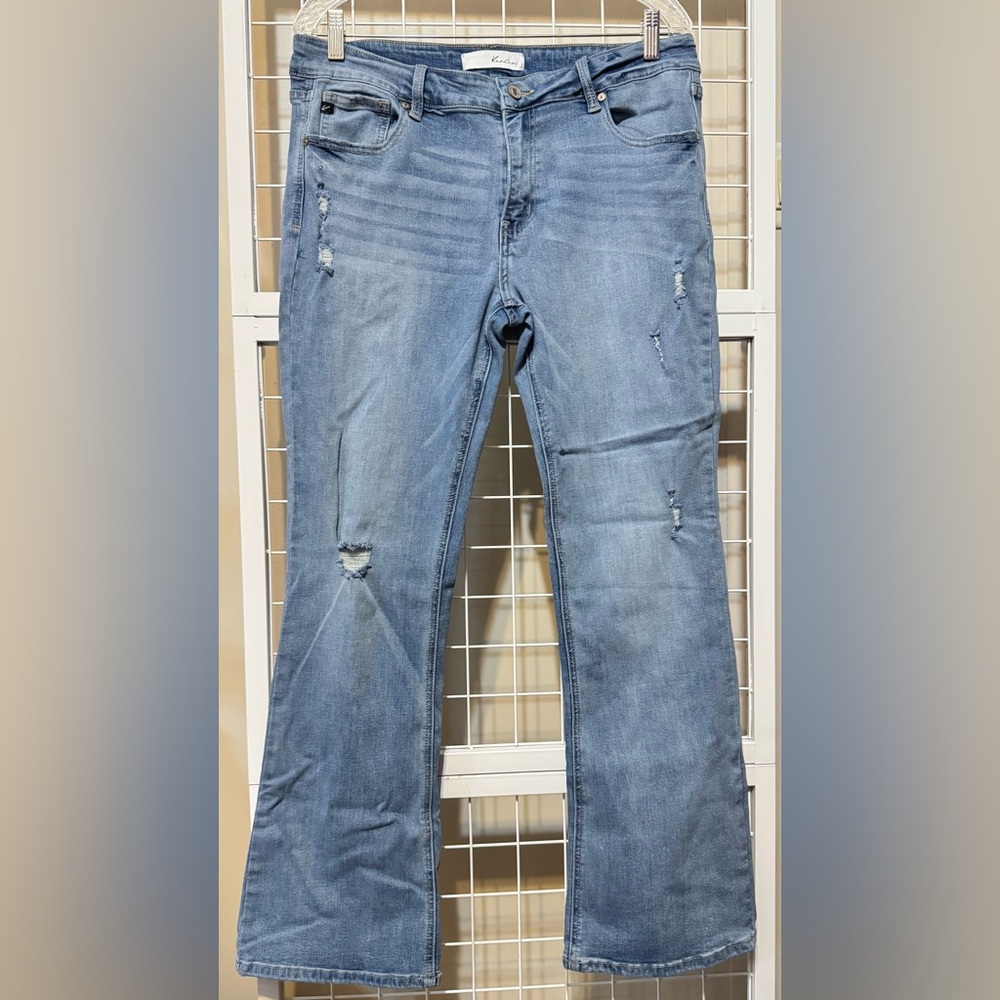 RanCan Lightly Distressed Light Blue Bootcut Jeans Women’s Size 14 - Picture 9 of 10